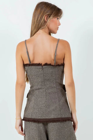Top Sienna – Chaleco Estructurado sin Mangas