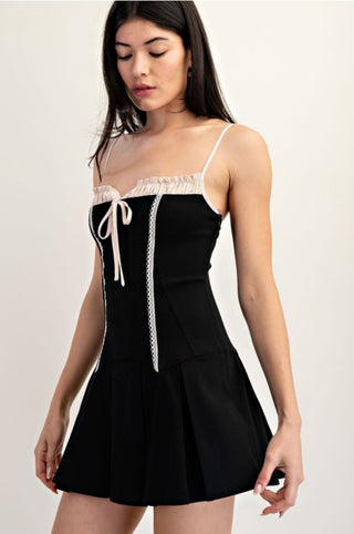 Dress Corto Crema y Negro