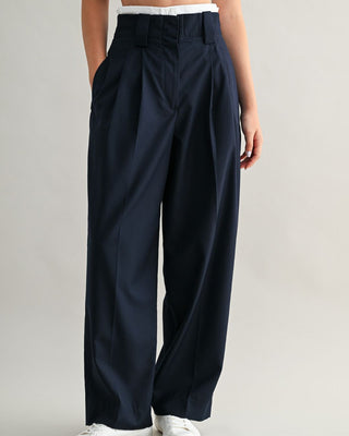 PANTALON LARGO AZUL MARINO Y BLANCO