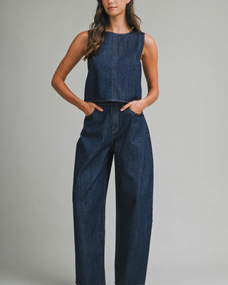 Set Mahón Elegante con Espalda Abierta