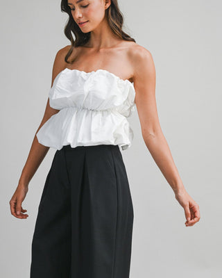 Top Volantes Bandeau – Blanco o Negro