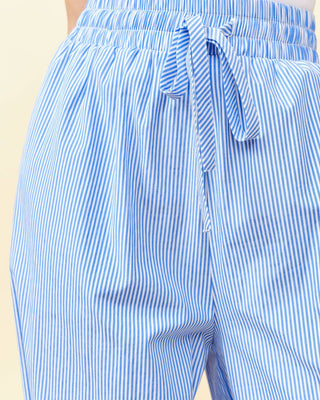 Pantalón Largo a Rallas  Azul  Y Blanco