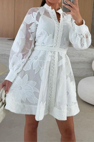 vestido blanco Manga Larga