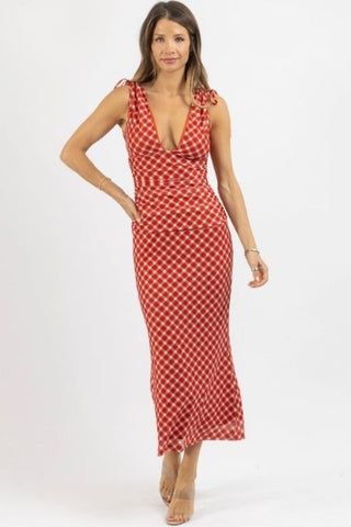 Dress rojo y crema