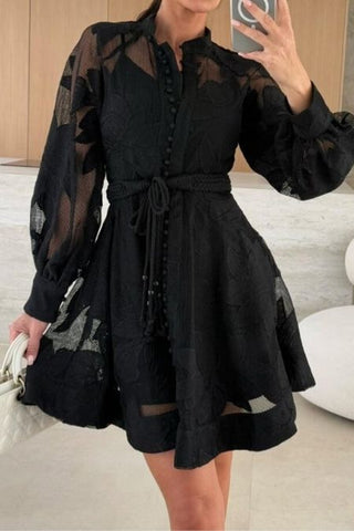 Vestido  Negro Manga Larga