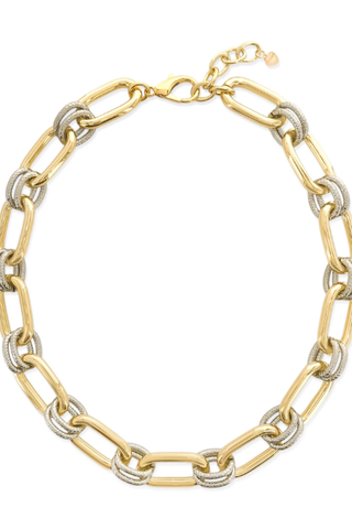 Milán  Collar Bicolor de Eslabones Texturizados