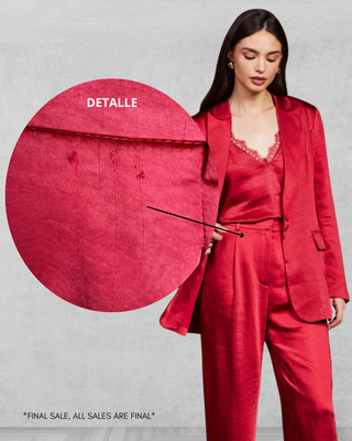 Detalle visible Set Rojo Blazer & straight Leg Pant