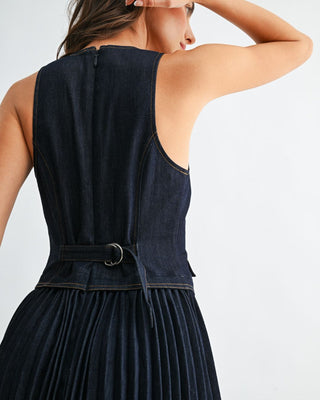 Vestido Denim Plisado  Elegancia Atemporal