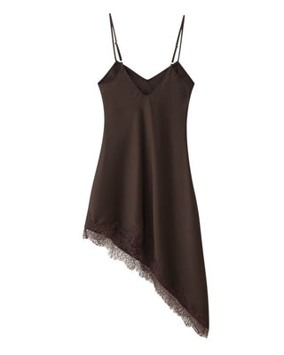 VESTIDO   MARRON ENCAJE