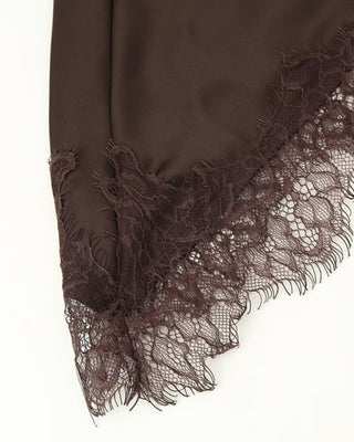 VESTIDO   MARRON ENCAJE