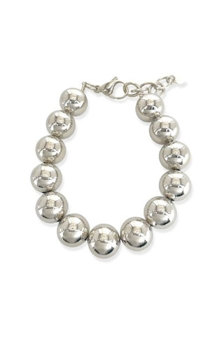 Valeria Pulsera Chunky de Bolas Plateadas