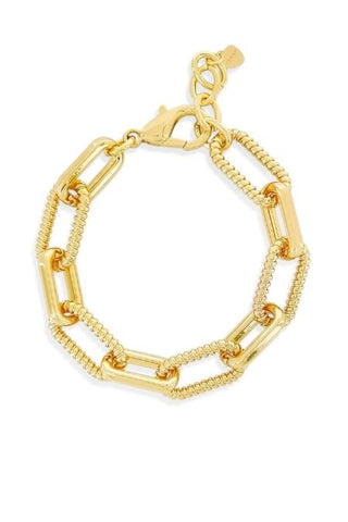 Isabela  Pulsera Doble Eslabón con Textura Elegante