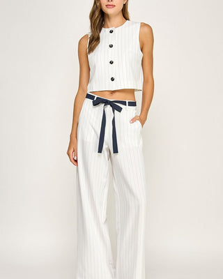 Set Blanco y Azul Marino