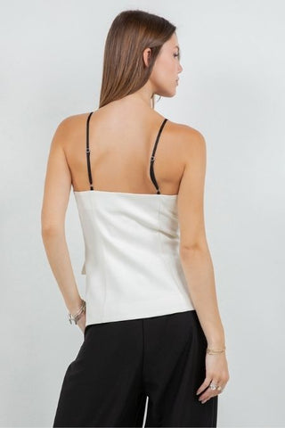 Top Noir Blanco  Estilo Corset Moderno